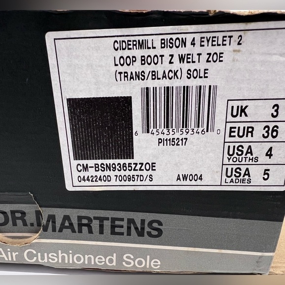 Dr Martins Vintage Women’s/Youth 90’s Ankle Boots Made In England Size 5 - Picture 9 of 11